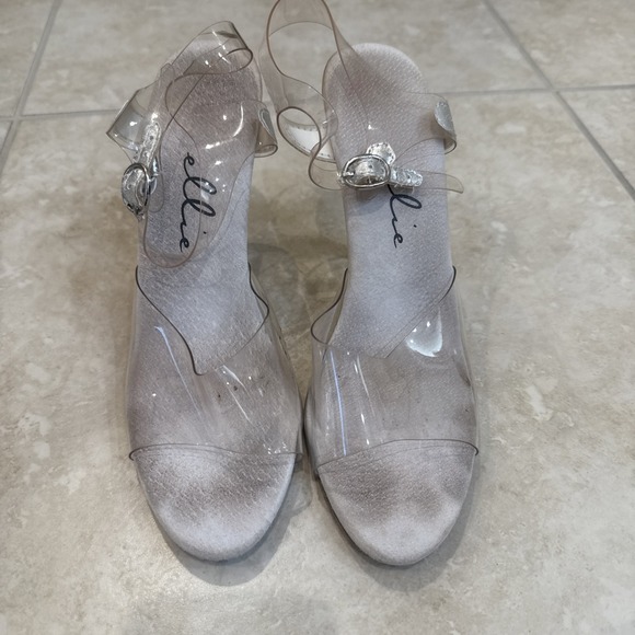 Ellie Clear Open Toe Clear High Heels Women Shoes Sz 9M NPC IFFB Shows Club - Picture 3 of 7